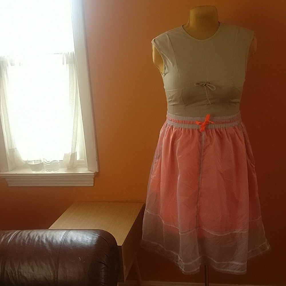 Without Walls Orange Parachute skirt Large